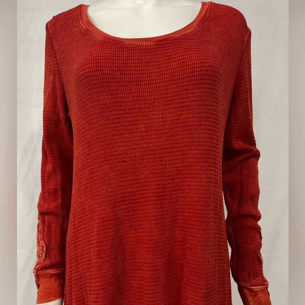 American Able casual thermal red western play long sleeve t shirt dress - Picture 6 of 10